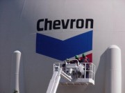 Vinyl graphics installation for industrial application at Chevron plant in Belle Chasse